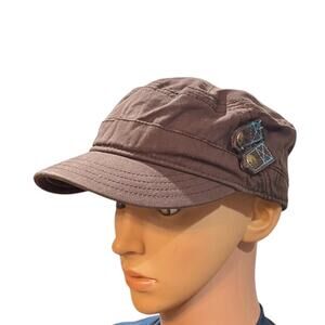 Filippo Catarzi | Vintage 90\'s Brown & Cream Striped Geometric Floppy Sun Hat Filippo Catarzi | Vintage 90 main image 3